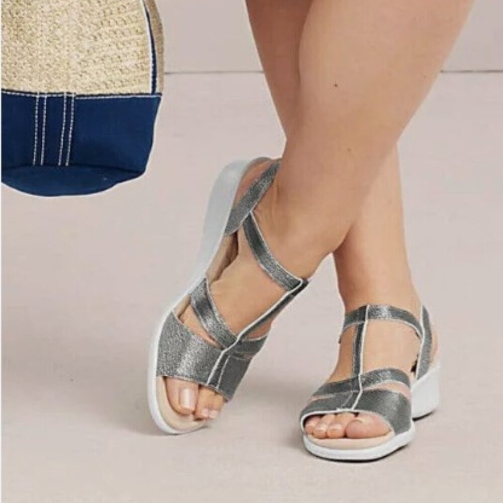 Lands' End Comfort Wedge Sandals (6D)